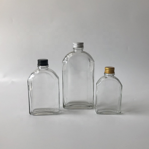 Flacon carré plat en verre de 100 ml, 200 ml, 250 ml, 350 ml avec bouchon à vis pour spiritueux, whisky, vodka, <span class=keywords><strong>rhum</strong></span>, gin - Product Image 3