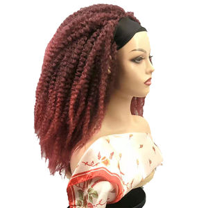 Marley <span class=keywords><strong>Afro</strong></span> Kinky Twist <span class=keywords><strong>cheveux</strong></span> bandeau perruque Marley Crochet <span class=keywords><strong>cheveux</strong></span> écharpe perruques synthétique tressage <span class=keywords><strong>cheveux</strong></span> perruque avec bandeau - Product Image 1