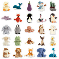 Pegatinas Originales de Animales de Dibujos Animados para Niños, Pegatinas Educativas en Inglés, Resistentes al Agua, Lindas Calcomanías para Decorar, DIY, Álbumes de Recortes, Cuadernos