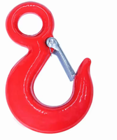 FAST Brand G80 Hanging Eye Slide Hook with Safety Latch Other Fasteners 320A Ring Eye Tongue Hook Alloy Steel Spray Red