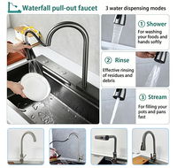 Robinet de cuisine moderne à poignée unique, à monter sur le plan, avec deux fonctions, débit d'eau réglable, cartouche céramique, pour usage hôtelier