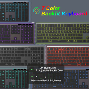 ชุดคีย์บอร์ดและเมาส์ JOMAA RGB Backlit รุ่น Daul แบบชาร์จได้ คีย์บอร์ดอะลูมิเนียมอัลลอยด์ตามหลักสรีรศาสตร์ สำหรับ Mac Windows แล็ปท็อป - Product Image 4