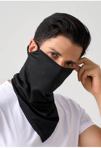 Bandana Segitiga Hitam Grosir, Model Gantung di Telinga, UPF50+, Serbaguna, Bahan Mesh Pendingin, Sutra Es, Penutup Leher - Product Image 3