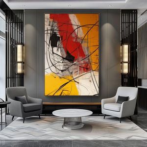 <span class=keywords><strong>Art</strong></span> mural abstrait moderne, grande <span class=keywords><strong>peinture</strong></span> à l'huile texturée, décoration murale pour la maison - Product Image 5