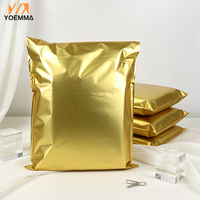Sacs d'expédition personnalisés en aluminium métallisé or mat auto-adhésifs pour vêtements, chaussures, cosmétiques, cadeaux et marques, avec impression UV sélective