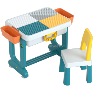 Table et chaises d'étude pour enfants VSUCH, table et chaises <span class=keywords><strong>en</strong></span> plastique pour tout-petits, pour apprendre, lire, manger, dessiner, jouer, construire des blocs - Product Image 1