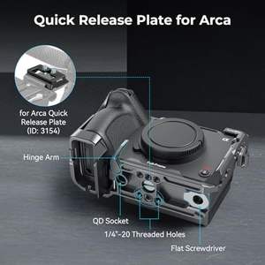 Cage SmallRig pour <span class=keywords><strong>Sony</strong></span> <span class=keywords><strong>FX30</strong></span> avec pince pour câble HDMI, surface noire classique brillante, rail NATO, conception modulaire, compatible caméra - Product Image 6