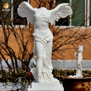 Классическая Мраморная Статуя Ангела победы, Скульптура Богини, вырезанная вручную для открытого парка, сада - Product Image 1