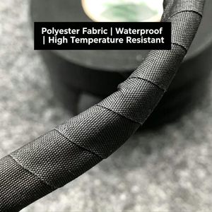เทปผ้าฟลานเนลสีดำ เทปพันสายไฟแบบมีกาวในตัว ฉีกง่าย ใช้สำหรับพันสายไฟ - Product Image 6