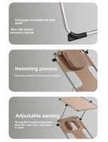 Chaise longue de plage pliable individuelle avec dossier inclinable et appui-tête amovible en soie glacée