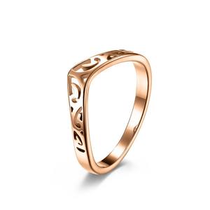 European Style <b>Celtic</b> Knot Heart Hollow Women's <b>Ring</b> Steel Rose Gold Engagement Jewelry - Product Image 1