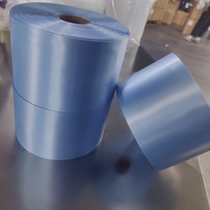 Pita Satin biru langit kualitas tinggi 10mm-100mm pita Satin kain poliester lebar kustom untuk cetak TT - Product Image 2