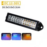 Feu de signalisation LED stroboscopique 12-36V 12W bicolore ambre-bleu à 5 fils, lampe de grille clignotante d'urgence pour camion, voiture, remorque