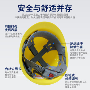 Casco de Seguridad Rojo de Fibra de Vidrio, Sin Ranuras, Transpirable, para Obras de Construcción, con Forro de Cuatro Puntos - Product Image 2