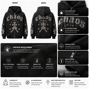 Sudadera con capucha personalizada con cremallera completa, estampado 3D, estilo urbano, informal, para hombre - Product Image 3
