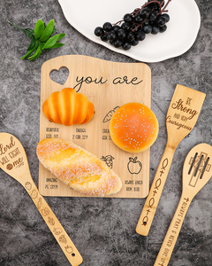 Ensemble de planches à découper en bambou Christian avec 3 spatules en bois gravées, planche à charcuterie ondulée avec verset biblique, ensemble de cadeaux d'ustensiles de cuisine - Product Image 6