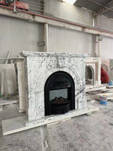 <span class=keywords><strong>Chimenea</strong></span> <span class=keywords><strong>de</strong></span> Mármol Blanco Natural, Diseño Moderno <span class=keywords><strong>de</strong></span> Lujo, Líneas Finas, <span class=keywords><strong>Chimenea</strong></span> <span class=keywords><strong>de</strong></span> Mármol Blanco Nieve para Uso en Hoteles y Villas - Product Image 2