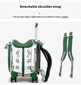 Taşınabilir şeffaf evcil hayvan taşıyıcı sırt çantası lüks zarif fermuar kapatma tam görünüm kedi köpekler için havayolu tekerlekli çanta çanta - Product Image 6