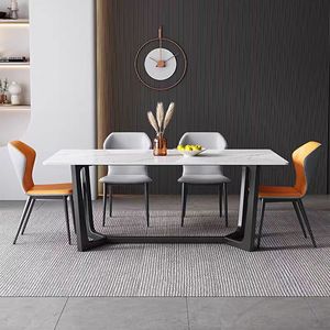 Paslanmaz çelik İtalyan tarzı lüks 6 koltuk 8 koltuk kombinasyonu lüks Modern <span class=keywords><strong>High</strong></span> End yemek odası mobilyası yemek masası - Product Image 1