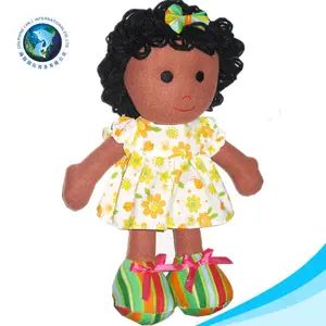 Lovely Beautiful Plush Doll Black African Wholesale Kids Mini Princess Rag Doll with Braids