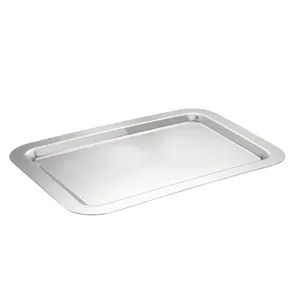 Middle East Ramadan Kitchen Non-Skid Food Sweet Metal Steel Mirrored Platters Serving Dish Tray Manufacturer