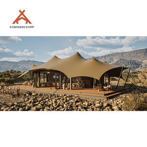 Tente <span class=keywords><strong>de</strong></span> glamping <span class=keywords><strong>safari</strong></span> en toile imperméable PVDF à armature droite en acier quatre saisons <span class=keywords><strong>de</strong></span> luxe sauvage Kawagebo Kamp pour les fêtes et les événements - Product Image 5