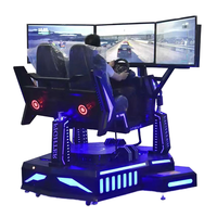 Simulador de Carreras Dinámico de Tres Ejes, Videojuego de Realidad Virtual, Arcade, Pantalla Triple Grande, Educativo para Interiores, Aeropuertos, Hogares, Guarderías, Metálico