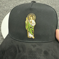 Vente en gros de chapeaux de baseball à cadre bicolore 5 panneaux personnalisés avec épingle en métal Jésus casquettes de sport personnalisées en plein air chapeaux à bord en daim