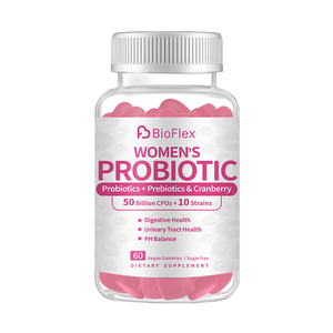 Integratori Gommosi Pre e Probiotici Senza Zucchero per la Salute Femminile con Mirtillo Rosso per l'Equilibrio del pH, Prodotti da BioFlex Cina - Product Image 1