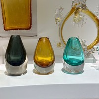 Vase en verre de Murano de Style européen Style Ins Décoration simple Vase de luxe léger Vase décoratif créatif à fleurs