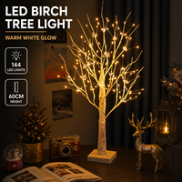 60CM 144 LED Birkenbaum-Lichterkette Batteriebetrieben Warmweiß Dekorative Künstliche Birkenbaum-Beleuchtung für Heim Hochzeit Party Dekoration