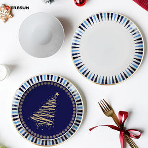 Plat de service en porcelaine fine écologique de Chine, motif flocon de neige, pour gâteaux, dîners, desserts, Noël, mélodie, cerf, en porcelaine osseuse, pour usage en restaurant - Product Image 6