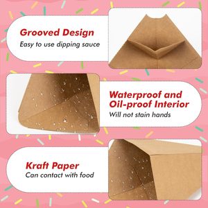 Gıda sınıfı özel baskılı tek kullanımlık Kraft kağıt yangınlar koni kabarcık Waffle fransız Fry bardaklar - Product Image 4