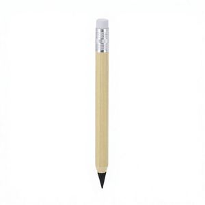 Crayon promotionnel en bambou éternel réutilisable pour écriture infinie, avec gomme intégrée et capuchon de protection - Product Image 4