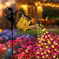 Lampe solaire d'extérieur moderne Angel pour cour, en fer forgé, avec crochet de berger, objet décoratif, fontaine murale, décoration intérieure