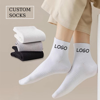 Chaussettes de sport personnalisées pour hommes de haute qualité, logo jacquard, chaussettes athlétiques en coton avec logo en bas, coussin en tissu éponge, fabrication OEM, vente en gros