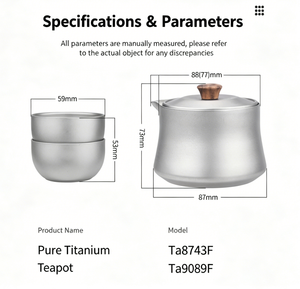 <span class=keywords><strong>Set</strong></span> da Tè Portatile in Titanio Puro per Esterni, Doppia Parete Resistente al Calore, per Campeggio ed Escursionismo - Product Image 5