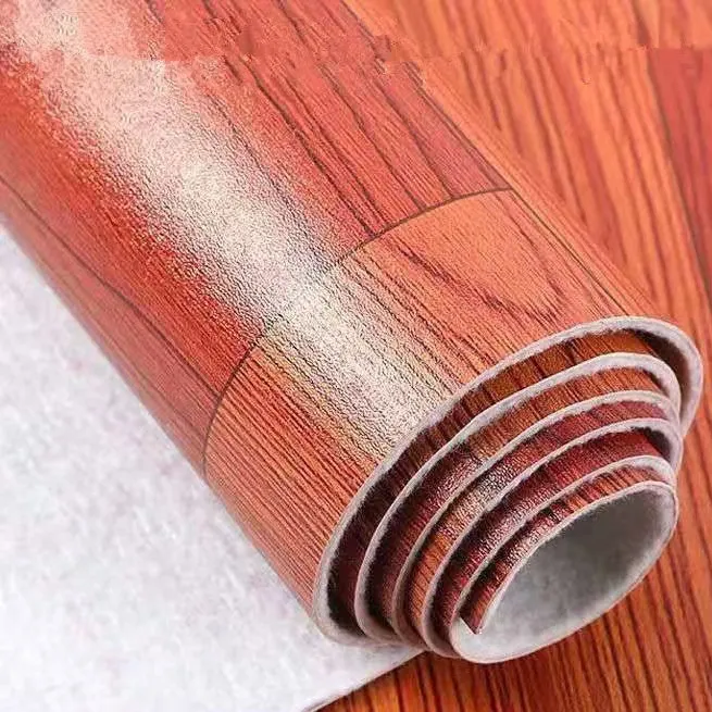 Rifornimento di fabbrica decorazione per la casa resistente all'acqua feltro rosso tappeto con rivestimento in Linoleum pavimenti in rotolo di vinile