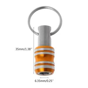 5pcs Color Keychain Quick Change Connecting Rod 1/4 Hexagonal Handle <b>Screwdriver</b> Head Quick Release Sleeve Conversion Rod <b>Set</b> - Product Image 3