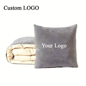 OEM Logo Embroidered 2 in 1 Pillow <b>Blanket</b>, Airplane Pillow, Soft Flannel, Perfect for Business Promotions - Product Image 1