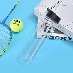 ขวดน้ำดื่มสำหรับเล่นกีฬาใช้ซ้ำได้ทำจากพลาสติกใสไร้สาร BPA ใช้ซ้ำได้ทำโลโก้ได้ - Product Image 6