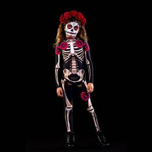 Costume d'Halloween pour enfants et adultes, squelette effrayant, combinaison de crâne, fête de carnaval, costume parent-enfant - Product Image 5