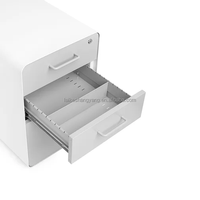 Classeur A4 moderne en métal gris à 2 tiroirs avec socle mobile et roulettes pour les applications scolaires et sportives