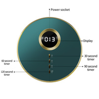 Lampe de séchage UV pour ongles de forme circulaire élégante avec bordure dorée et boutons de minuterie tactiles intelligents