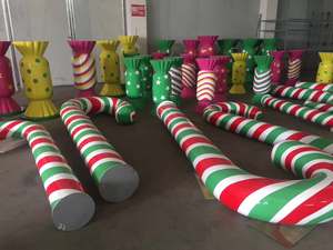 주문 크리스마스 훈장 사탕 지팡이 섬유유리 군인 동상 - Product Image 5