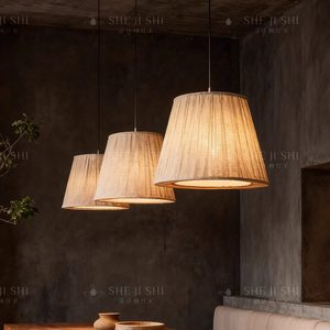 Lámpara colgante Wabi Sabi redonda E27 de bajo consumo para el hogar, restaurante, comedor, iluminación de diseño. - Product Image 3