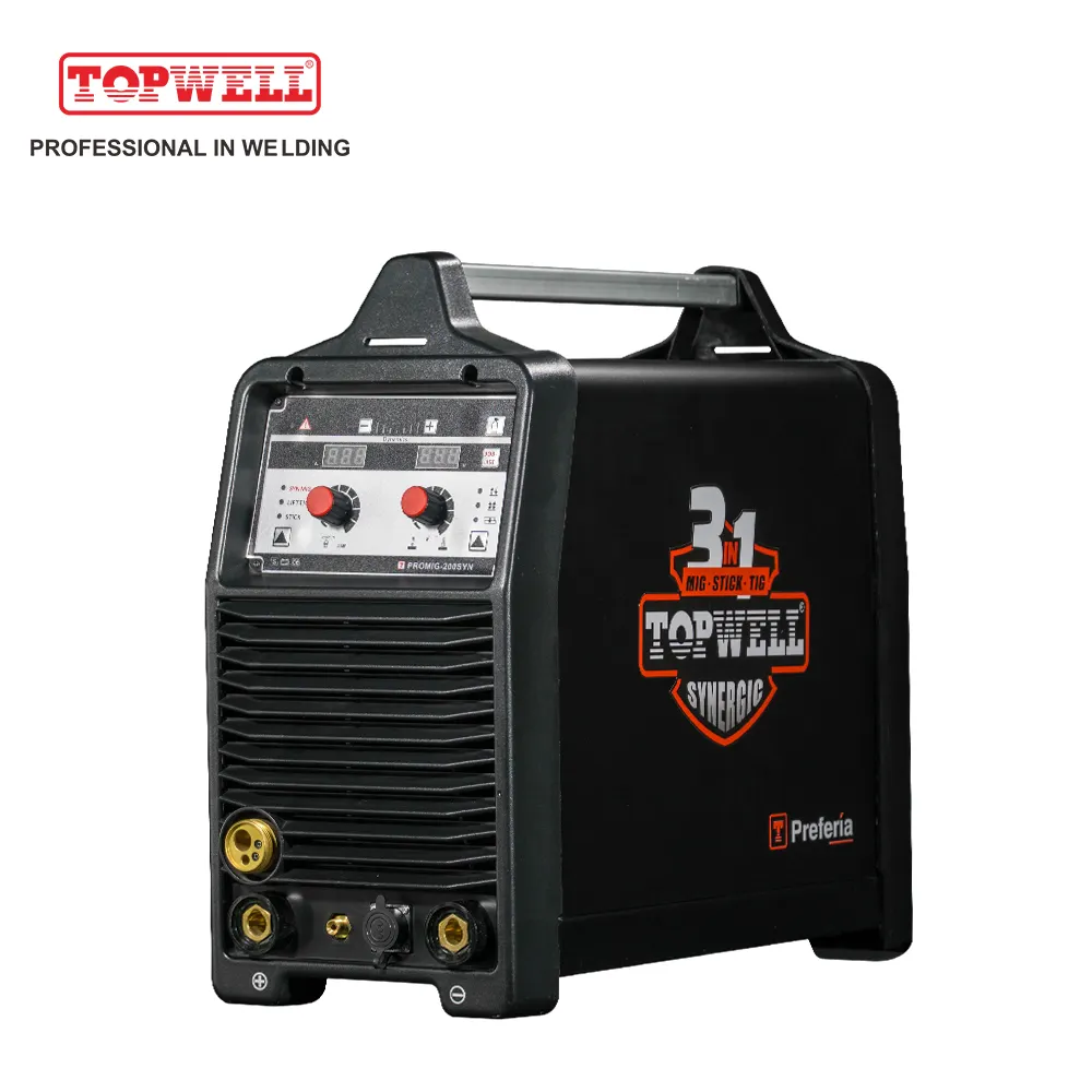 Topwell 200A เครื่องเชื่อมปัลส์ เครื่องเชื่อมมิกโดยไม่ต้องใช้แก๊ส พร้อมเครื่องเชื่อมมิกแบบฟลักซ์คอร์