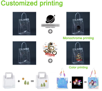 UIOWIO PVC-cadeautas Holle hartvormige lederen handgreep Transparante bruiloft Valentijn Feestartikelen Verpakkingstas Aangepaste logomaat