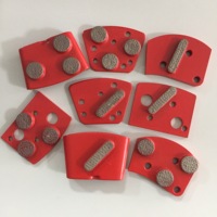 Outils de meulage diamantés pour sols en béton, segments trapézoïdaux à double barre, blocs de meulage à liaison métallique durables, ailes de haute dureté, OEM