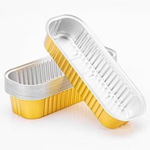 Barquettes rectangulaires réutilisables en aluminium pour friteuse à air, pour la cuisson de durian au fromage, 166 mm/200 ml, barquettes jetables en aluminium – Idéales pour les collations et desserts - Product Image 1